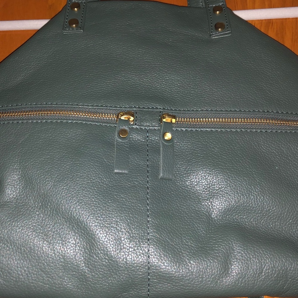 ASPEN Leather Green Crossbody Or Handbag - Picture 4 of 7